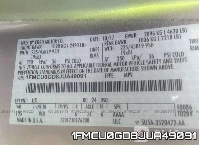 1FMCU0GD8JUA49091 фото 10