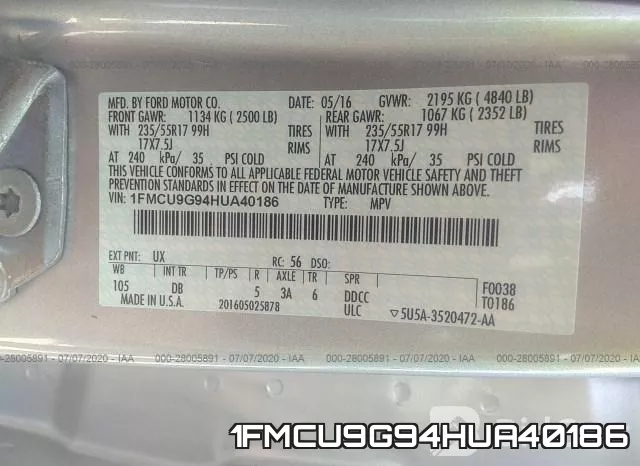 1FMCU9G94HUA40186 фото 10