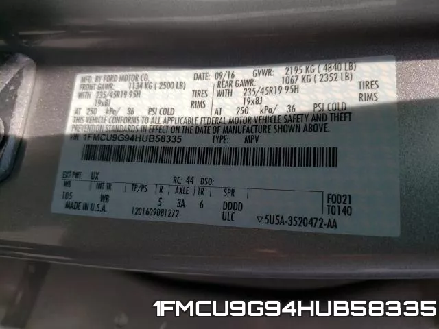 1FMCU9G94HUB58335 фото 2