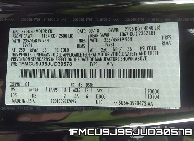 1FMCU9J95JUD30578 фото 10