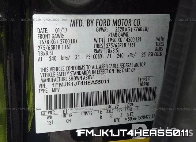 1FMJK1JT4HEA55011 фото 10