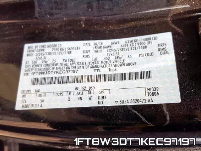 1FT8W3DT7KEC97197 фото 2