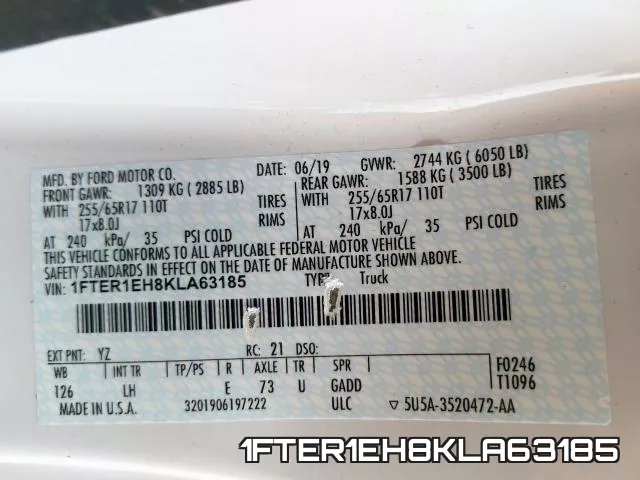 1FTER1EH8KLA63185 фото 2