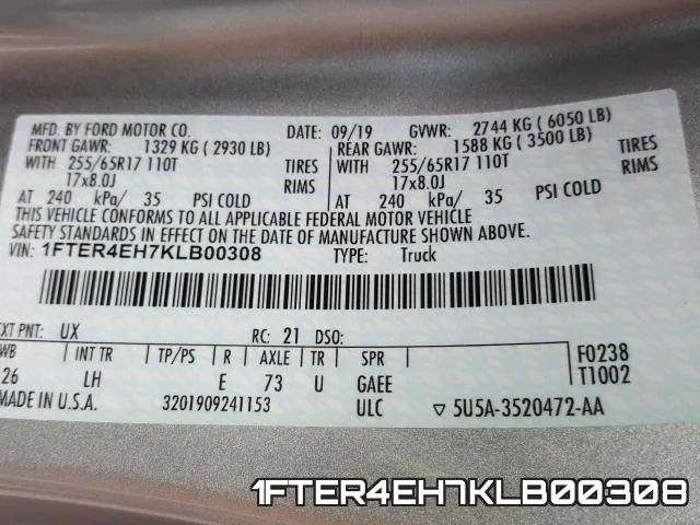 1FTER4EH7KLB00308 фото 2