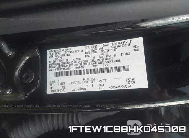 1FTEW1C88HKD45708 фото 10