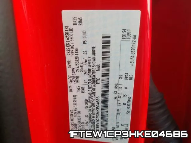 1FTEW1CP3HKE04686 фото 2