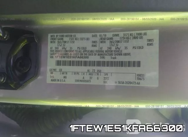 1FTEW1E51KFA66300 фото 10