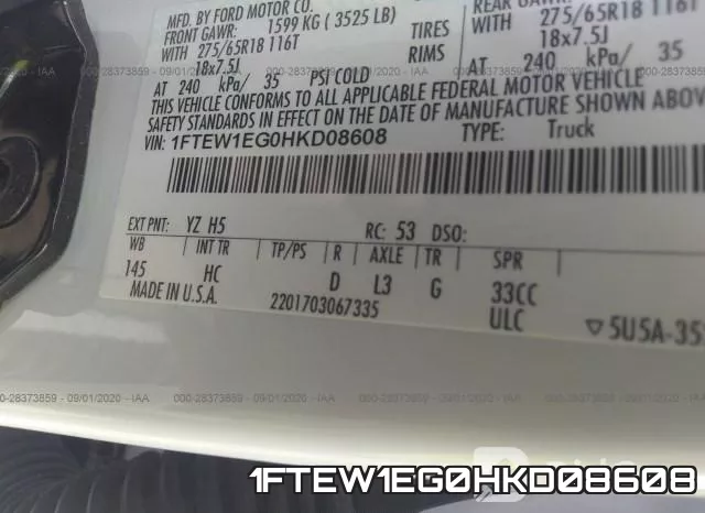 1FTEW1EG0HKD08608 фото 10