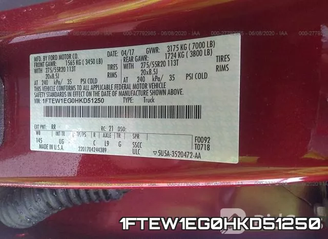 1FTEW1EG0HKD51250 фото 10
