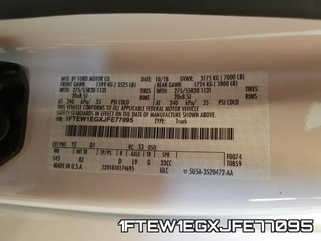 1FTEW1EGXJFE77095 фото 2