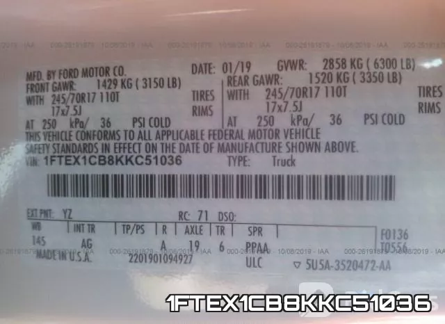 1FTEX1CB8KKC51036 фото 10