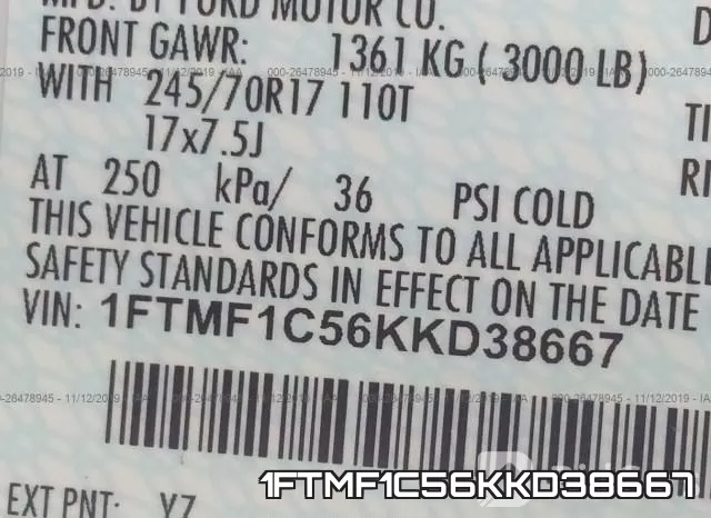 1FTMF1C56KKD38667 фото 10
