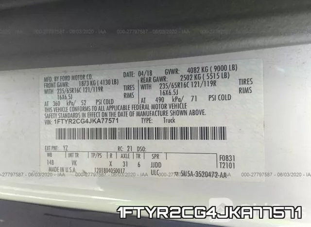 1FTYR2CG4JKA77571 фото 10