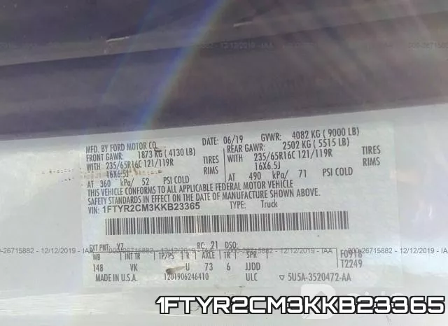 1FTYR2CM3KKB23365 фото 10