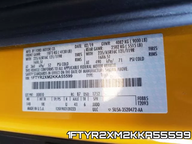 1FTYR2XM2KKA55599 фото 2