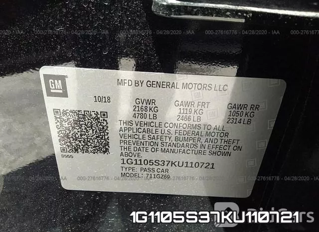 1G1105S37KU110721 фото 10