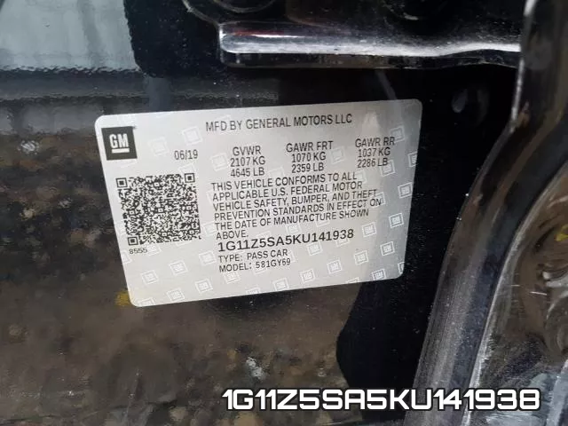 1G11Z5SA5KU141938 фото 2