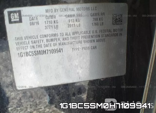 1G1BC5SM0H7109941 фото 10