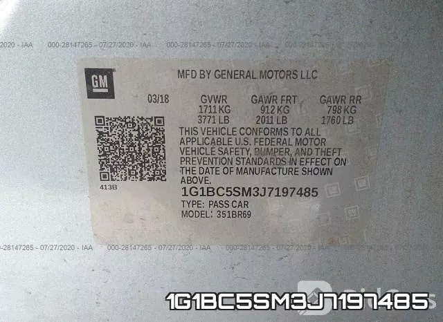 1G1BC5SM3J7197485 фото 10