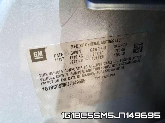 1G1BC5SM5J7149695 фото 2