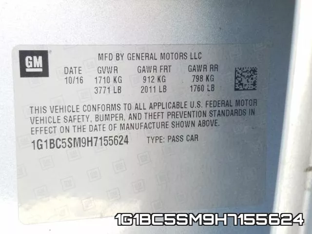 1G1BC5SM9H7155624 фото 2
