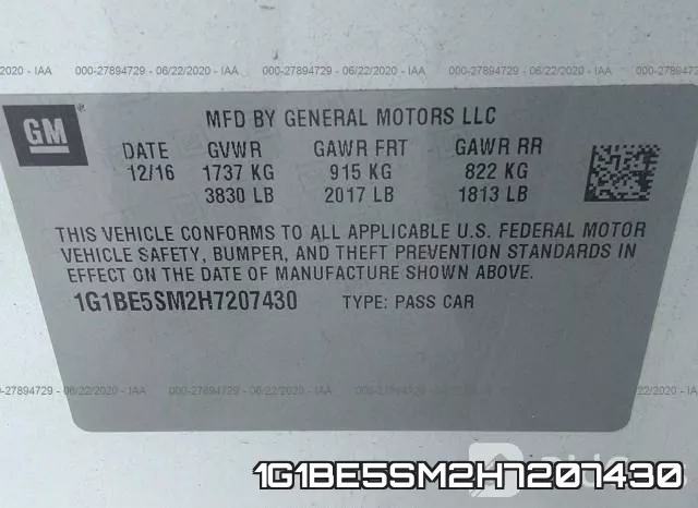 1G1BE5SM2H7207430 фото 10