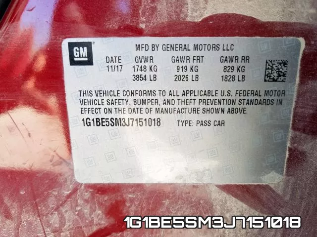 1G1BE5SM3J7151018 фото 2