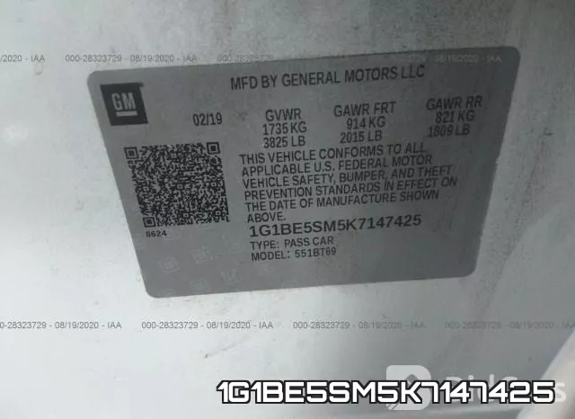 1G1BE5SM5K7147425 фото 10
