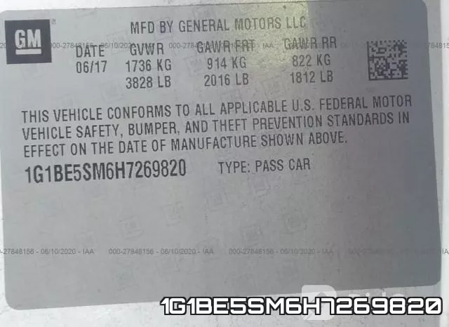 1G1BE5SM6H7269820 фото 10