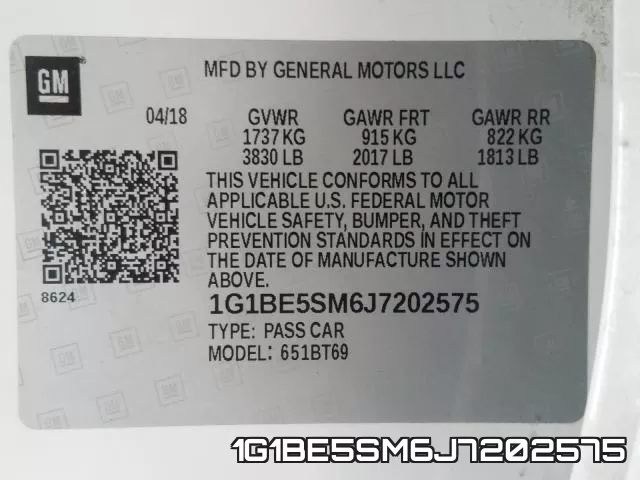 1G1BE5SM6J7202575 фото 2