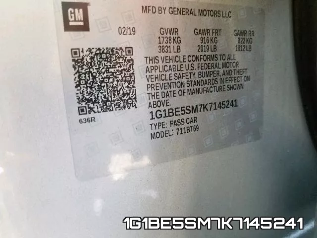 1G1BE5SM7K7145241 фото 2