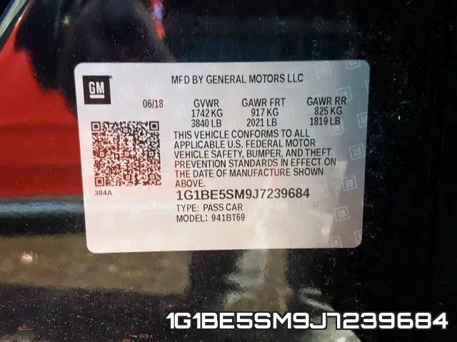 1G1BE5SM9J7239684 фото 2