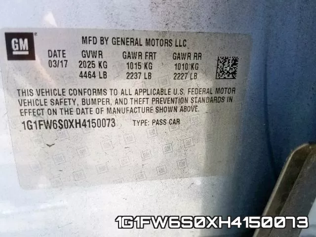 1G1FW6S0XH4150073 фото 2