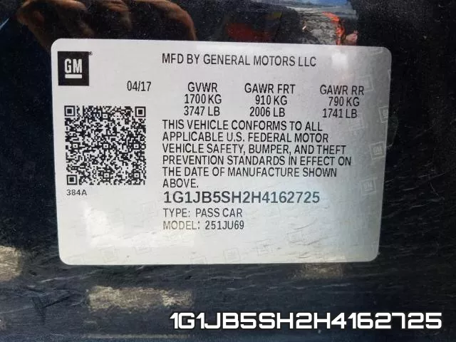 1G1JB5SH2H4162725 фото 2