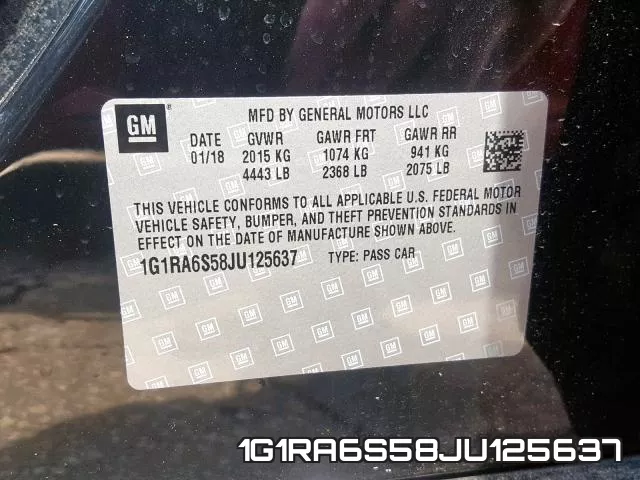 1G1RA6S58JU125637 фото 2