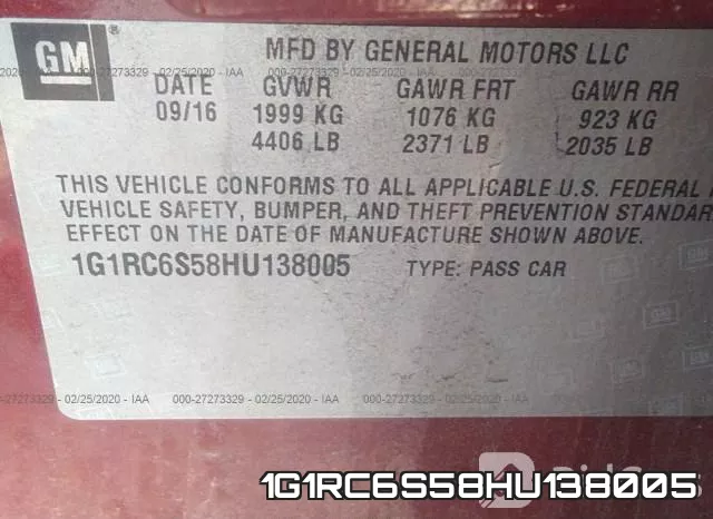1G1RC6S58HU138005 фото 10