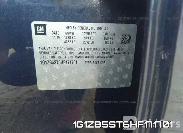 1G1ZB5ST6HF171701 фото 10
