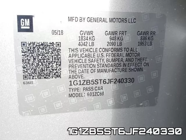 1G1ZB5ST6JF240330 фото 2