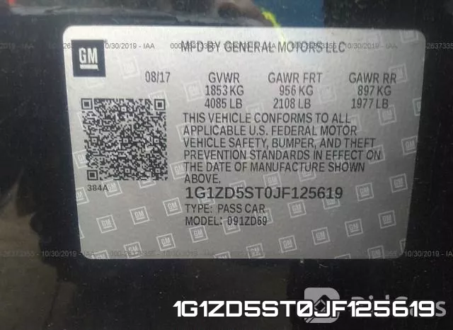 1G1ZD5ST0JF125619 фото 10