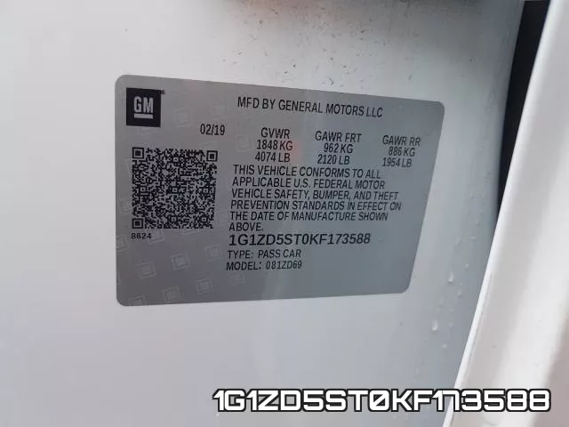 1G1ZD5ST0KF173588 фото 2