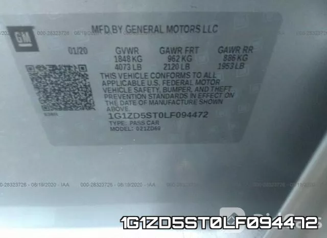 1G1ZD5ST0LF094472 фото 10