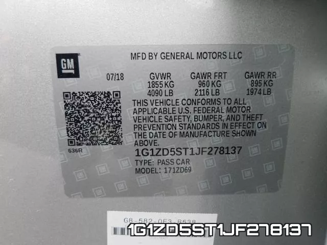 1G1ZD5ST1JF278137 фото 2