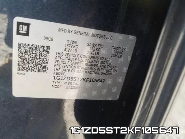1G1ZD5ST2KF105647 фото 2