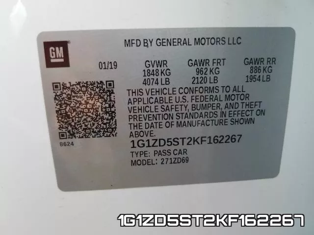 1G1ZD5ST2KF162267 фото 2
