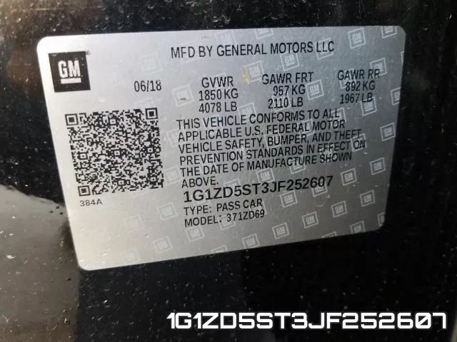 1G1ZD5ST3JF252607 фото 2