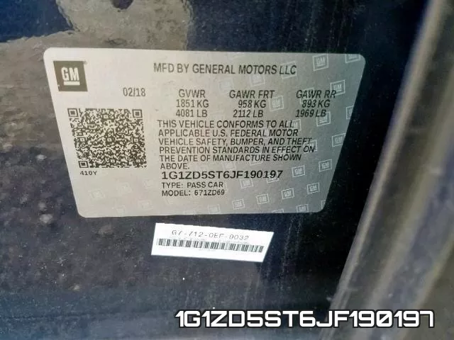 1G1ZD5ST6JF190197 фото 2
