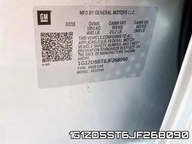 1G1ZD5ST6JF268090 фото 2