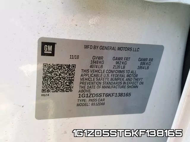 1G1ZD5ST6KF138165 фото 2