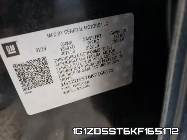1G1ZD5ST6KF165172 фото 2