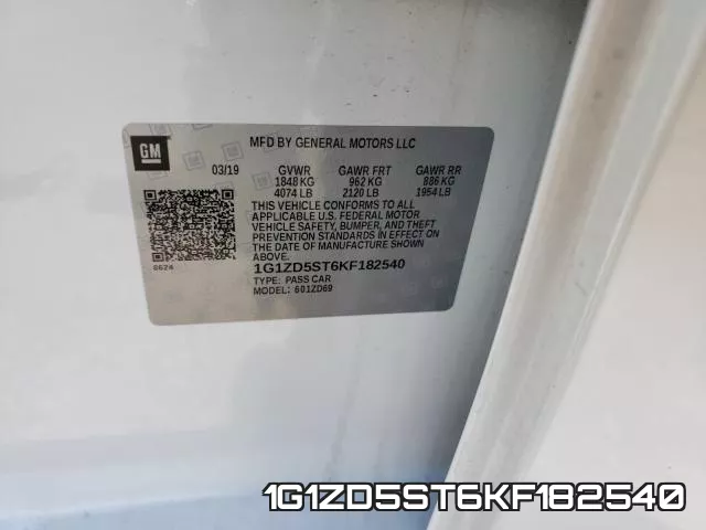 1G1ZD5ST6KF182540 фото 2